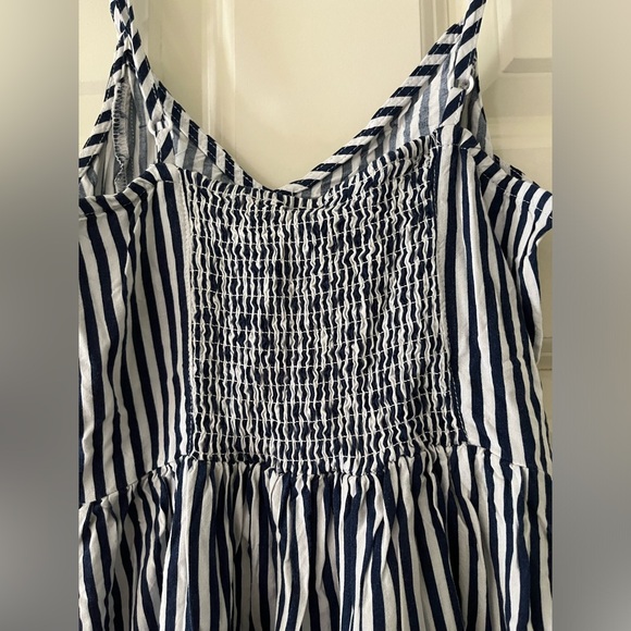 H&M Divided navy/white striped sundress, smocked back adjustable straps size 0 - Picture 3 of 6